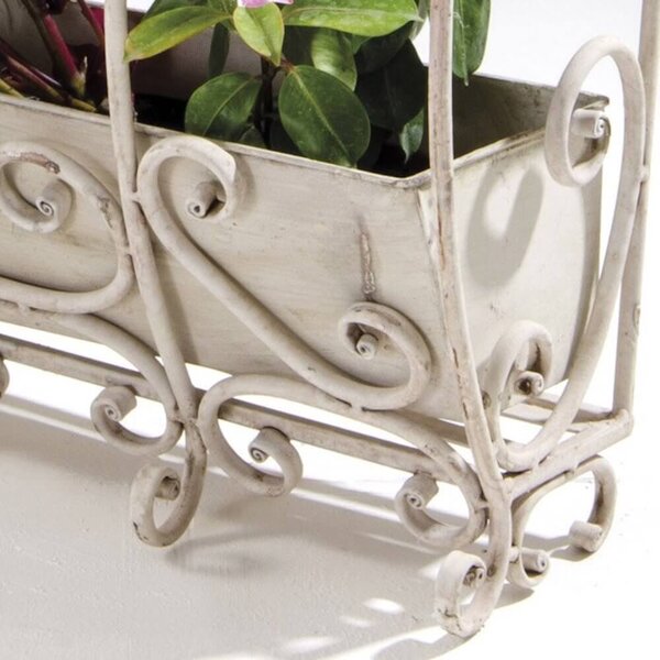 Fioriera Pensile da Balcone in Ferro Colore Avorio Flower House