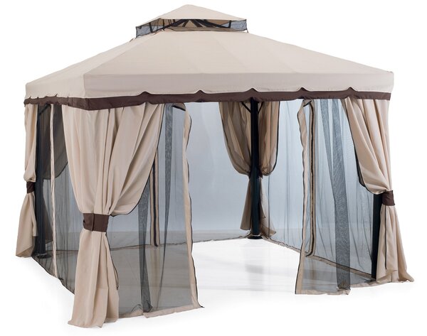 Gazebo da Giardino 3x3m in Alluminio Ecru