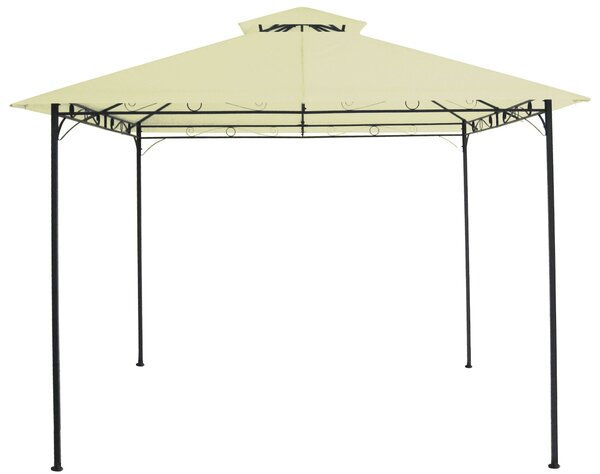 Gazebo da Giardino 3x3m in Acciaio e Poliestere Ecrù