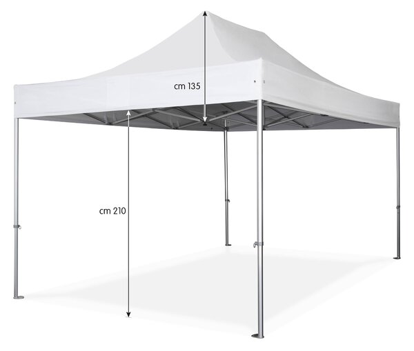Gazebo da Giardino 3x4,5m in Alluminio e Poliestere Bianco