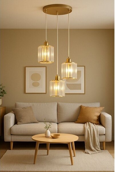 Lampadario a sospensione BELLA 3xE27/40W/230V oro