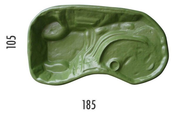 Laghetto Artificiale Verde da Giardino per Tartarughe 185x105x32 cm 210 Litri