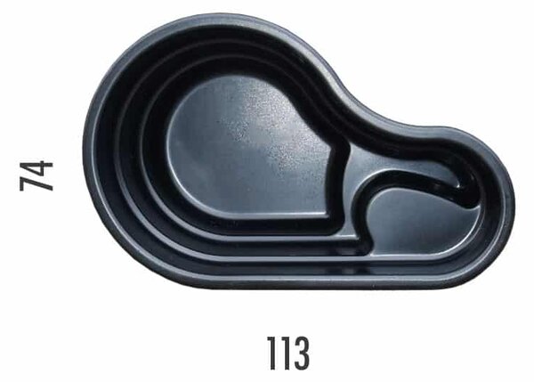Laghetto Artificiale Nero da Giardino 113x74x45 cm 150 Litri