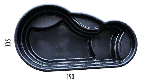 Laghetto Artificiale Nero da Giardino 190x105x52 cm 500 Litri