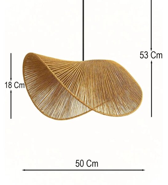 Lampada a sospensione BOHO su cavo 1xE27/40W/230V in rafia