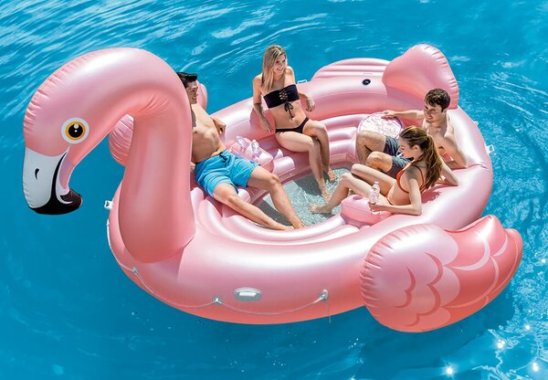 Isola Galleggiante 422x373x185 cm Intex Fenicottero Rosa
