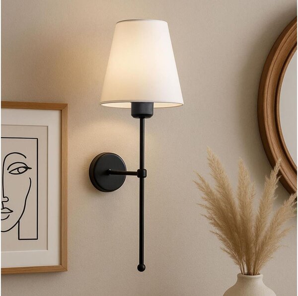 Lampada da parete ASPARAGUS 1xE27/40W/230V nera/crema