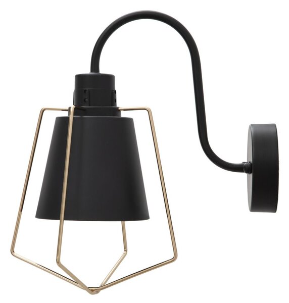 Lampada da Muro Elegant -D- 18x28x28 cm in Ferro Nero e Oro