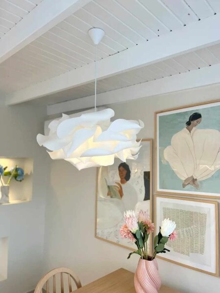 Lampadario a sospensione con cavo CLOUDY, 1xE27/40W/230V, bianco