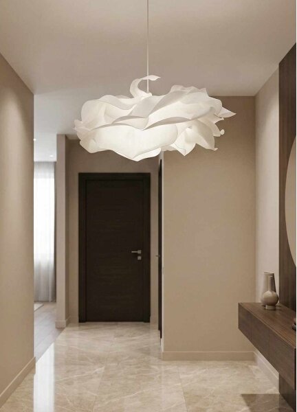Lampadario a sospensione con cavo CLOUDY, 1xE27/40W/230V, bianco