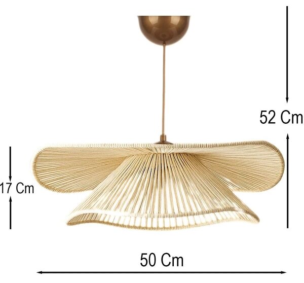 Lampada a sospensione su cavo DUVELA 1xE27/40W/230V beige
