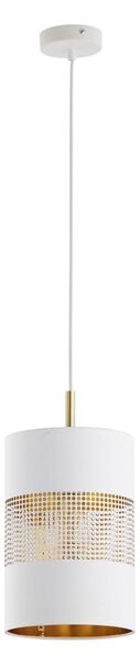 Lampadario LED a cavo BOGART 1xE27/15W/230V bianco/oro