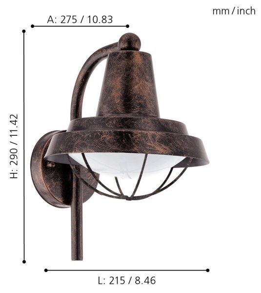 Eglo 94838 - Lampada LED da esterno COLINDRES 1xE27/8,5W/230V