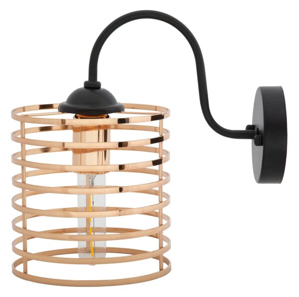 Lampada da Muro Elegant 16x27,5x26 cm in Ferro Nero e Oro