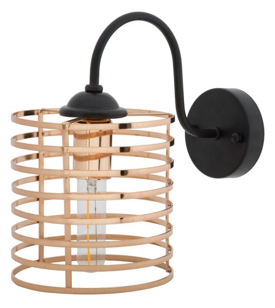Lampada da Muro Elegant 16x27,5x26 cm in Ferro Nero e Oro