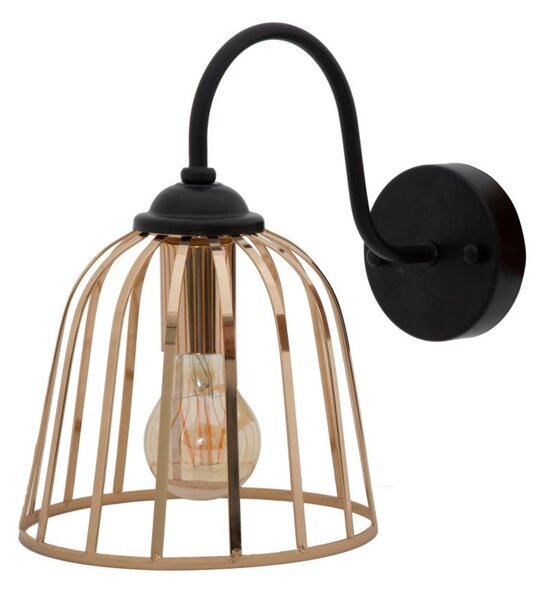 Lampada da Muro Elegant 16x25x28 cm in Ferro Nero e Oro