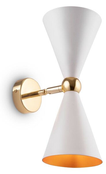 Lampada da parete Modern in Metallo Vesper Bianco con Oro