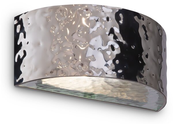 Lampada da parete Modern in Metallo Ripple Cromo