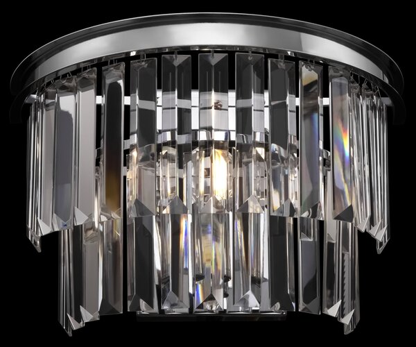 Lampada da parete Neoclassic in Metallo e Vetro Revero Cromo