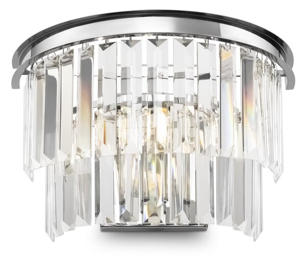 Lampada da parete Neoclassic in Metallo e Vetro Revero Cromo