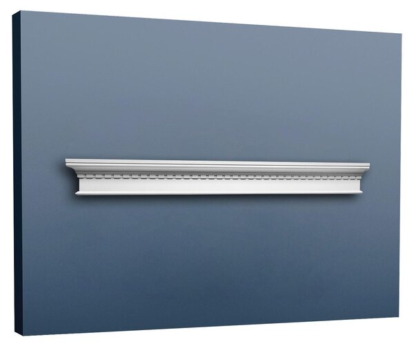 Orac Decor D401 Attacco per porta Luxxus Frontone Elemento decorativo Profilo in stucco Cornice in stucco Elemento decorativo classico Bianco | 127 Cm