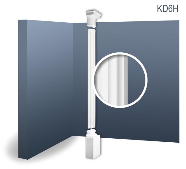 Orac Decor Kd6H Luxxus Mezza Colonna Set completo Colonna in stucco classica antica a rilievo Decorazione murale Bianco | 2,87 metri