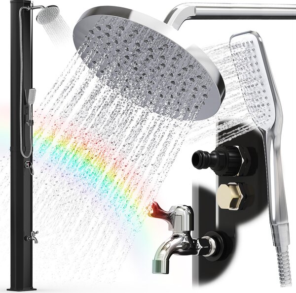 Doccia da giardino Doccia solare con doccetta serbatoio da 40l Doccia per piscina Doccia solare da esterno Doccia per sauna da giardino Colonna doccia