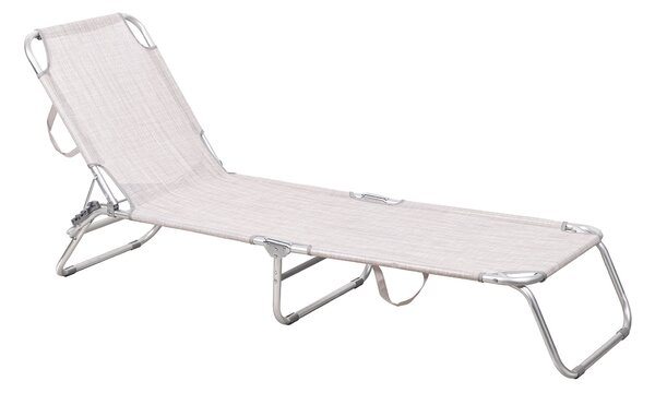 Lettino Prendisole Pieghevole da Giardino 190x57x27 cm in Alluminio e Textilene Grigio Melange