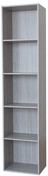 Libreria 5 Ripiani 40x30x172 cm in Legno Grigio Rovere