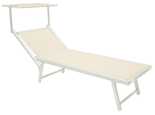 Lettino Prendisole da Giardino 189x61x38 cm in Alluminio e Textilene Simba Taupe