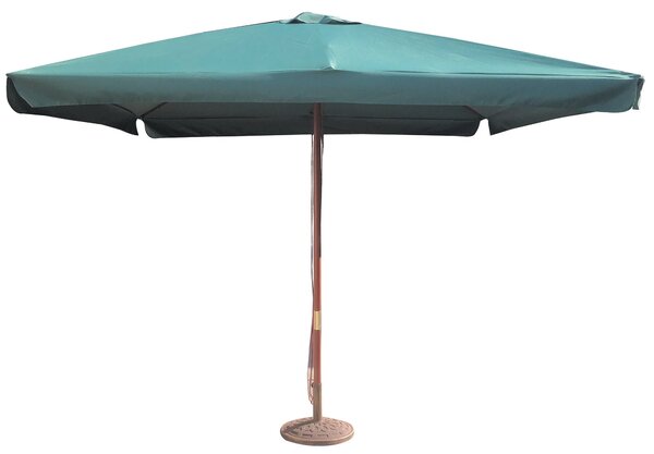 Ombrellone da Giardino 3x3 m Palo Ø48 mm in Legno e Poliestere Verde