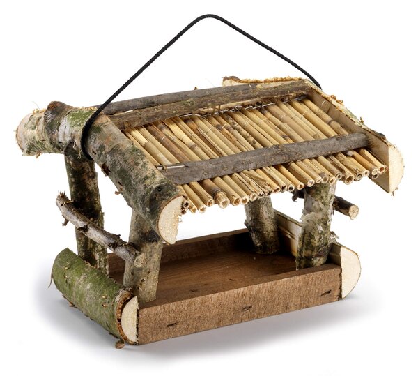 Mangiatoia per Uccellini 22x22xh17 cm in Legno FSC Naturale