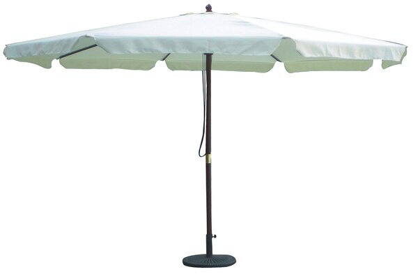 Ombrellone da Giardino Ø3 m Palo Ø48 mm in Legno e Poliestere Ecrù