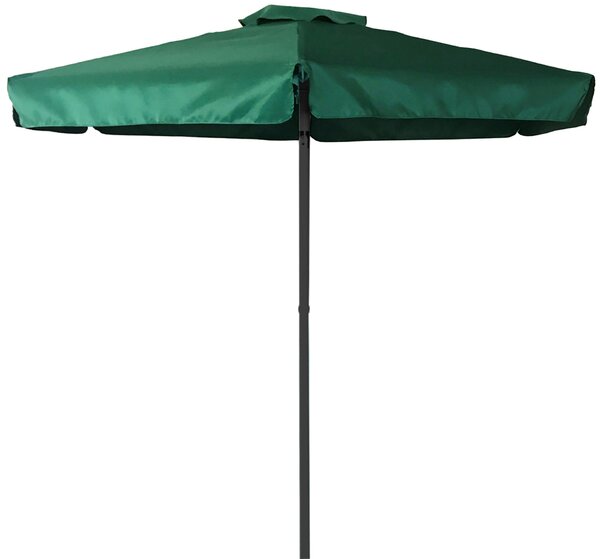 Ombrellone da Giardino Ø2m in Metallo e Poliestere Verde Scuro