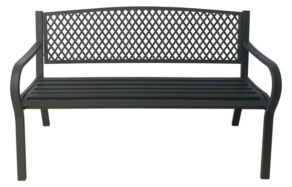 Panchina da Giardino 124x79x62 cm in Ferro Battuto Grigio