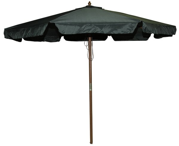 Ombrellone da Giardino Ø3 m Palo Ø48 mm in Legno e Poliestere Verde