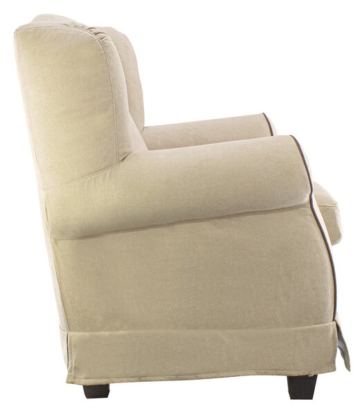 Poltrona da Camera 87x84x103 cm in Tessuto Beige