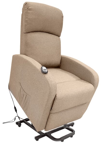 Poltrona Alzapersona Elettrica 1 Motore 65x75x101 cm in Tessuto Beige