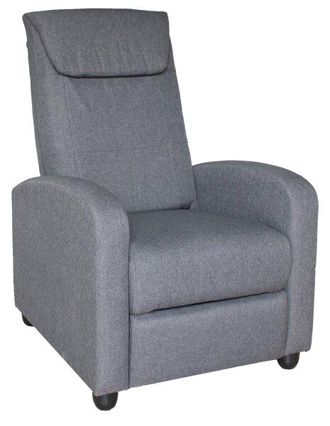 Poltrona Relax Reclinabile Manuale a Spinta 75x65x101 cm in Tessuto Grigia