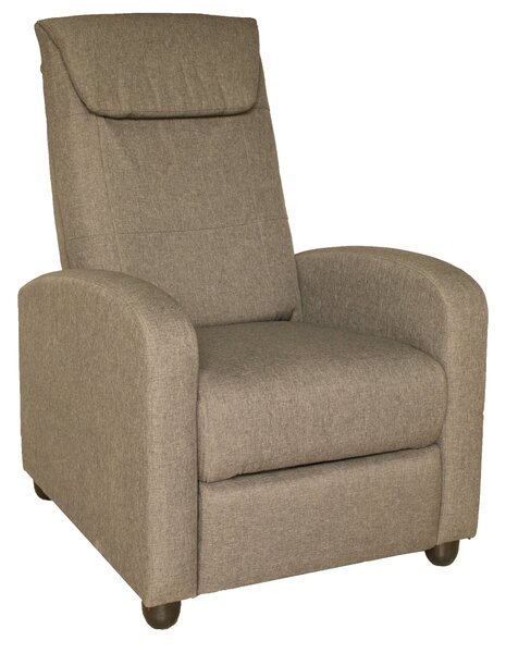 Poltrona Relax Reclinabile Manuale a Spinta 75x65x101 cm in Tessuto Beige