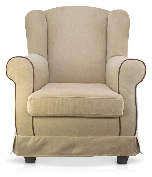 Poltrona da Camera 87x84x103 cm in Tessuto Beige