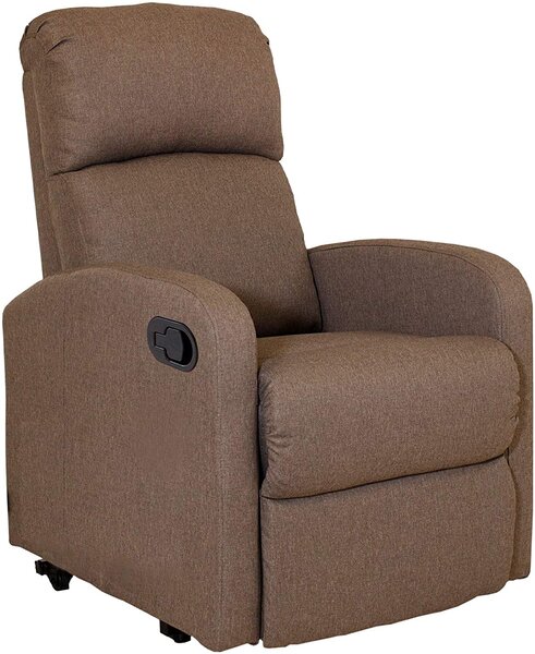 Poltrona Relax Reclinabile Manuale 75x65x101 cm in Tessuto Marrone