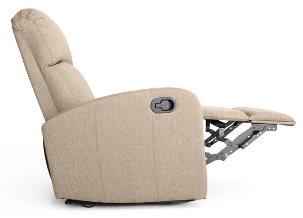 Poltrona Relax Reclinabile Manuale 75x65x101 cm in Tessuto Beige