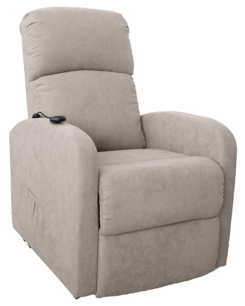 Poltrona Alzapersona Elettrica 1 Motore 75x65x101 cm in Tessuto Beige
