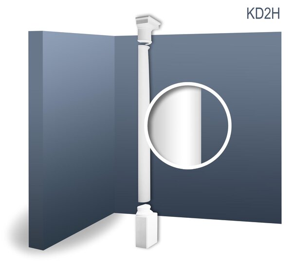 Orac Decor Kd2H Luxxus Mezze Colonne Set completo Colonna decorativa in stucco Decorazione murale Classica Antica Forma Rotonda | 2,88 metri