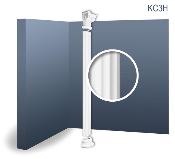 Orac Decor Kc3H Luxxus Mezza Colonna Set completo Colonna in rilievo in stucco forma classica antica Decorazione murale Bianco | 2,41 metri