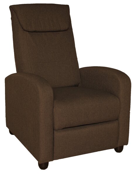 Poltrona Relax Reclinabile Manuale a Spinta 75x65x101 cm in Tessuto Marrone