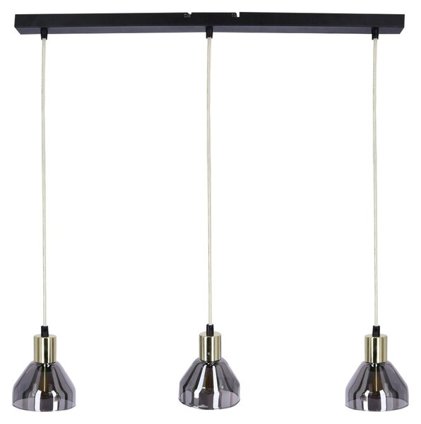 Candellux Lampadario a sospensione nero e oro Gregory per lampadina 3x E14 33-79008