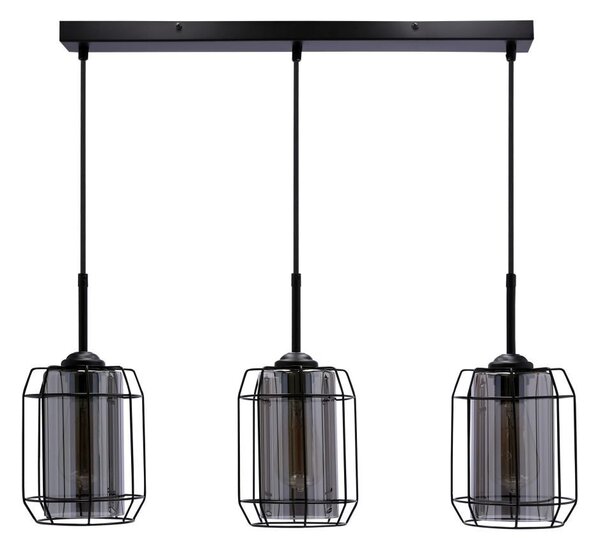 Candellux Lampadario a sospensione nero Jonera per lampadina 3x E27 33-08435