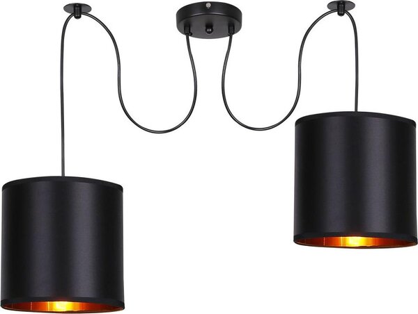 Candellux Lampadario a sospensione in rame nero Candida per lampadina 2x E27 32-00842
